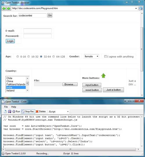 Open Twebst - Open Source Web Automation for Internet Explorer
